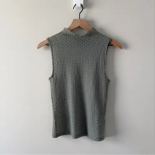 Revolve House of Harlow 1960 Sheer Sleeveless Mock Neck Textured Tank Top NWOT M Green Size M