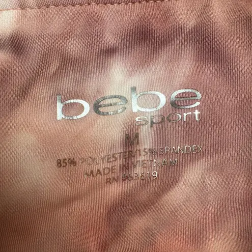 Bebe Sport Tie Dye Biker Shorts Women's Size M Pink Peach Athletic Gym Size M