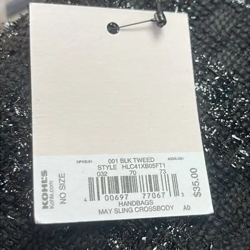Lauren Conrad Black Tweed Textured Sling Crossbody/Mini Backpack