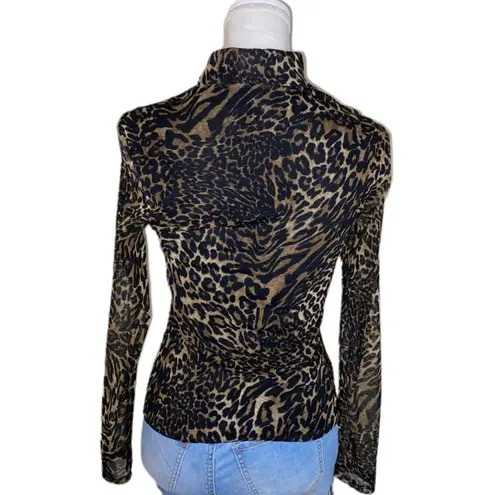 Kay Celine  Leopard Print Ruched Blouse