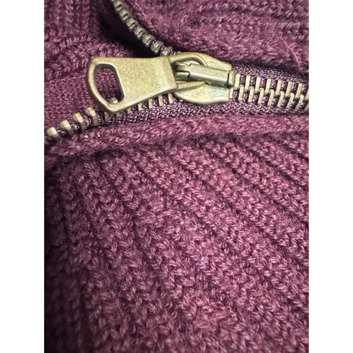 Benetton Made in Italy Sweater Womens Half Zip Collared Pullover Top size S Purple
