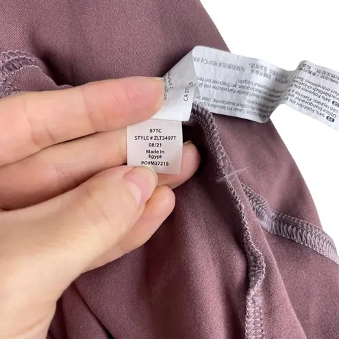 Zobha Laura Twist Front Long Sleeve Athletic Yoga Crop Top Mauve Size Small