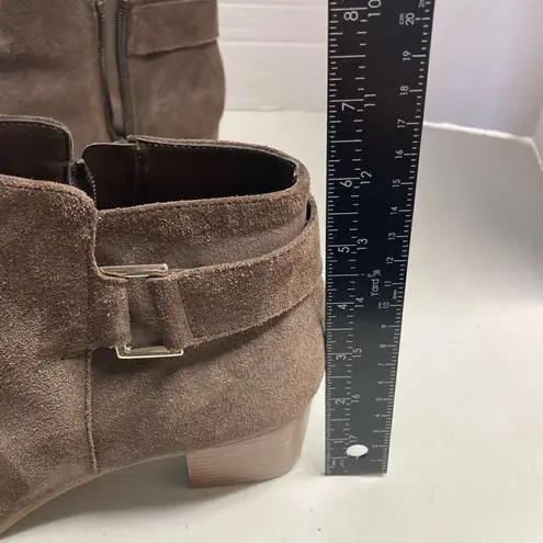 ALFANI Adison Women’s Suede Leather Brown Booties Size 9.5 M 2” heel