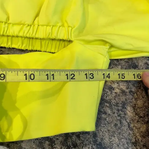 Mistress Rocks Tough Love Lemon Puff Sleeve Crop Shirt Small