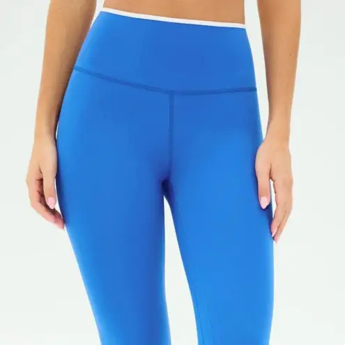 Splits59 Easton Rigor High Waist 7/8 Leggings in Blue White Contrast Size L $138