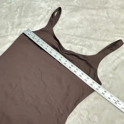 Babaton Aritzia Tank Bodysuit Women's Large Brown Ruched Contour Sweetheart