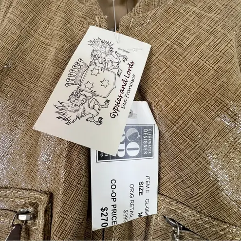 Abandon Size Medium Italian Shine Coated Leather In a Caramel Color w/Pockets Tan