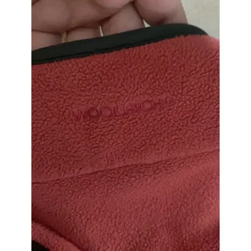 Woolrich womens medium fleece vest color block rust gray