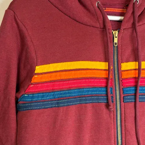 Aviator Nation  5 Stripe Zip Up Jogger Maroon SET