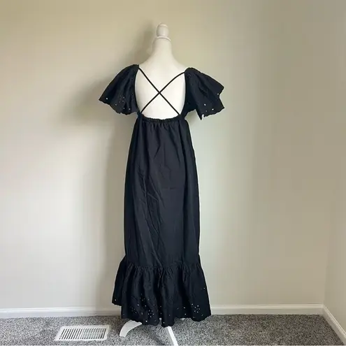 En Saison Barnette Eyelet Midi Dress Black Size XS