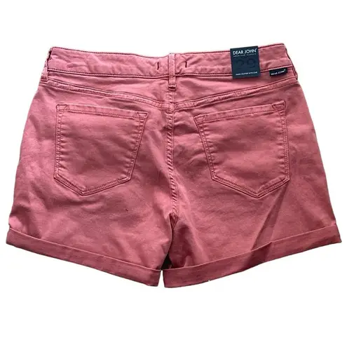 Dear John  American Classic Coral Pink Denim Rolled Jean Shorts Womens 29