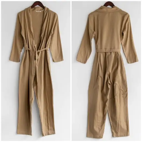 Black Crane 100% cotton jumpsuit in mocha Tan Size L