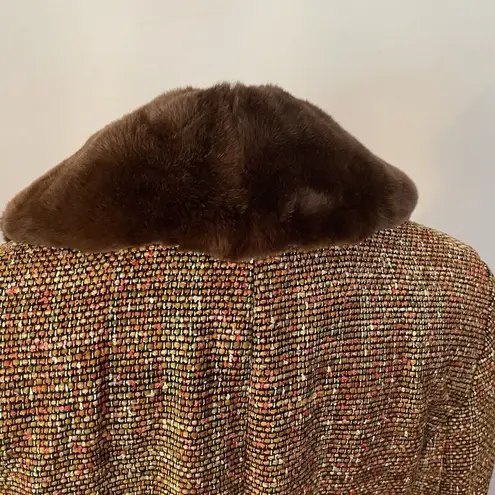 Bloomingdales VTG Penny Lane Sz 6 Bloomingdale’s Jacket Silk Rabbit Fur Mob Wife Blazer City