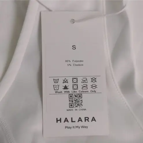 Halara V Neck Sleeveless Side Zipper Pleated Mini Golf Dress White S