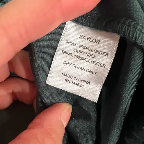 Saylor Velvet Faux Wrap Cocktail Green Long Sleeve Mini Dress Sz S