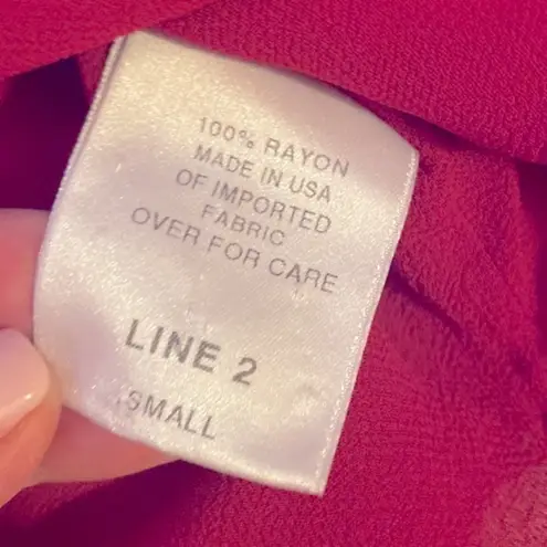 David Dart Fuchsia pink two piece blouse and maxi skirt. Size Small. Rayon.