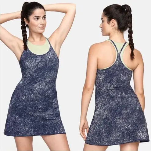 Outdoor Voices  Blue Exercise Dress Ink Scrawl Tennis Skort Pockets Womens XS