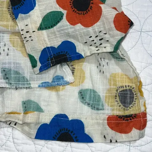 Dessau by womens sz XL asymmetrically cut blouse hidden buttons one inset pocket Blue