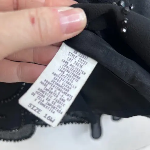 Dressbarn Collection Beaded Embellished Bell Cuff Dressy Cocktail Jacket SZ 16W Black