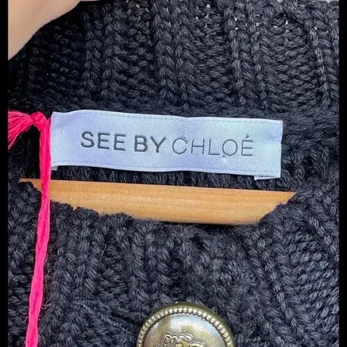 See By Chloe virgin wool poncho sweater size 8