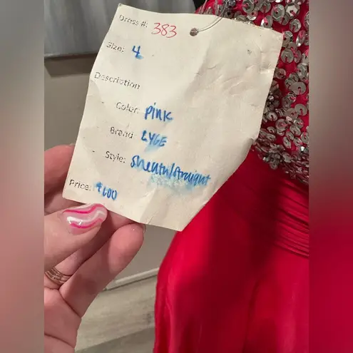 Alyce Paris Strapless Pink Gown with Sequin Bodice