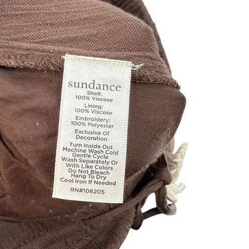 Sundance Le Meridien Pants Crop Embroidered Tasseled Brown Size Medium - Image 10