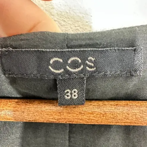 COS Black Silk V Neck Mini Dress Flare Sleeve Cocktail Wedding Guest Dress