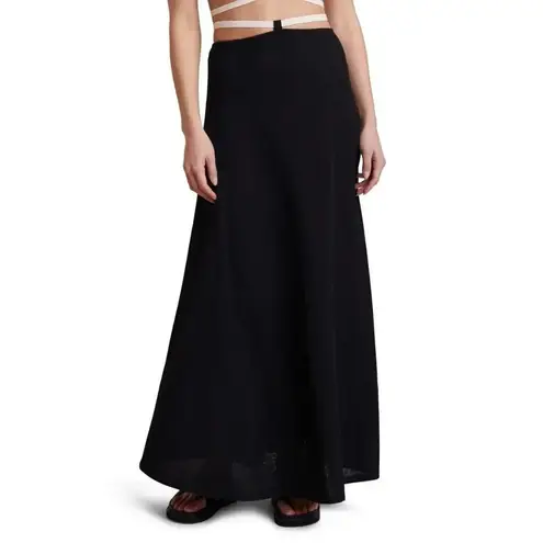 Bec & Bridge Lauryn Knit Maxi Skirt in Black 4 New Womens wrap Tie