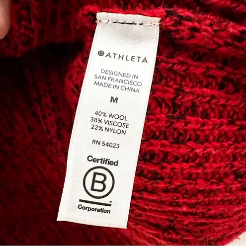 Athleta  SIERRA CREW SWEATER in Crimson Candy Red Marl sz Medium