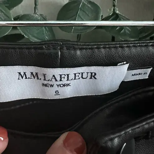 MM.LaFleur M.M. LaFleur Black Vegan Leather Wide Leg Crops- The Archie Pant