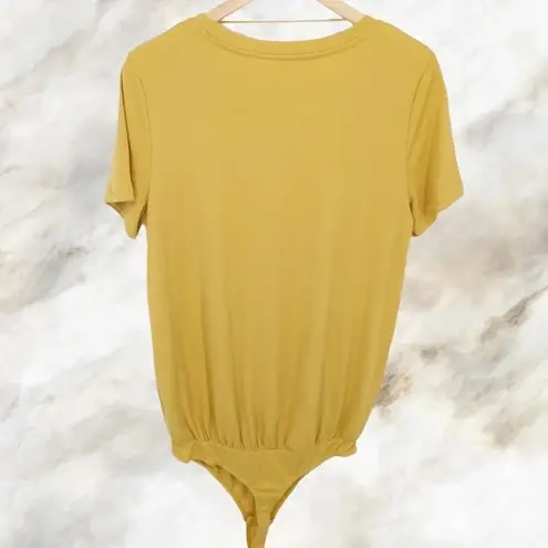 Elodie Ribbed Knit Bodysuit Top Short Sleeve Shirt