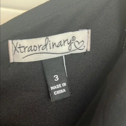 Xtraordinary A086 Black and Silver Sheath Cocktail Dress