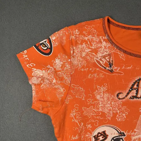 Vtg Auburn Tigers Shirt Womens Large NCAA College Football University '56 Spirit Orange