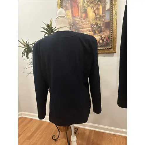 Simonton Studio Women's 2 Piece Skirt Jacket Size 12 Black Long Sleeve Button