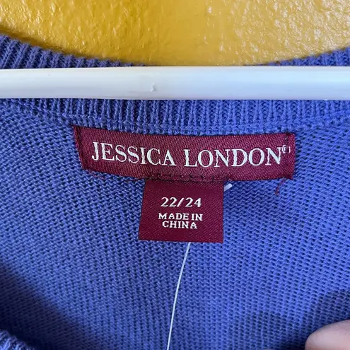 Jessica London Purple Sweater Cardigan, New, 22/24