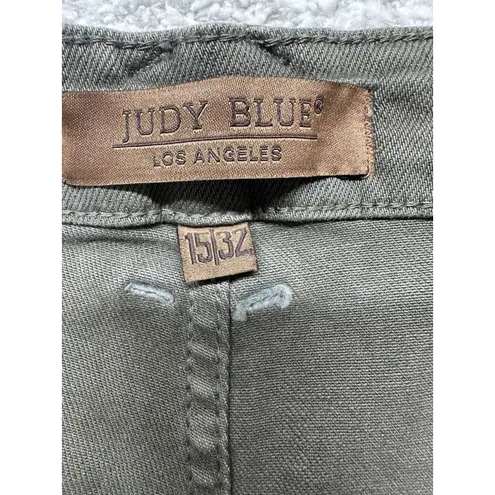 Judy Blue New Judy Olive Green Garment Dyed Wide Leg Crop High Waist Pants 15/32