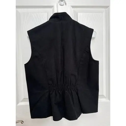 Wyoming traders The Lonesome Ranch black cotton zip pocket vest small