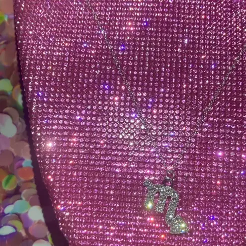 Boutique Scorpio Zodiac Sign Necklace Bedazzled Rhinestone Horoscope Birthday emo egirl