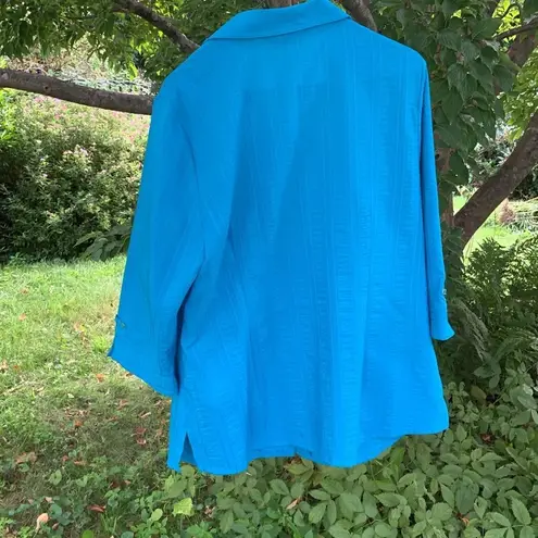 Allison Daley turquoise button down shirt XL