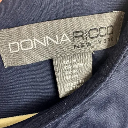 Donna Ricco Navy Blue Sleeveless Sheath Dress Medium