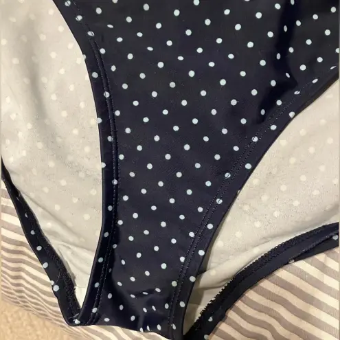 Motherhood Maternity Tankini Medium Blue Polka Dots