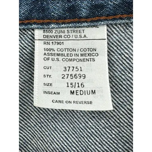 Rocky Mountain Vintage Jeans Women's 15/16 Mom 34X28 Bareback Blue Denim Western