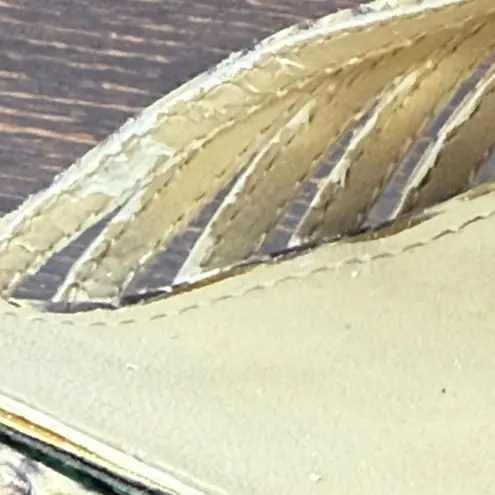 Lauren Ralph Lauren Kadie 4” snake skin ankle wrap heel size 7 1/2 Yellow