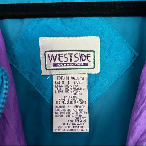 Vintage 90s Westside Connection Abstract Windbreaker Tracksuit Jacket Size Large Blue