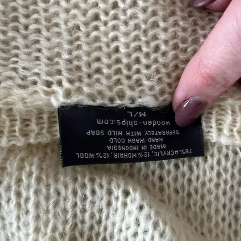 Wooden Ships - Soft Cable Knit Mohair Wool Lightweight Sweater Sz M/L