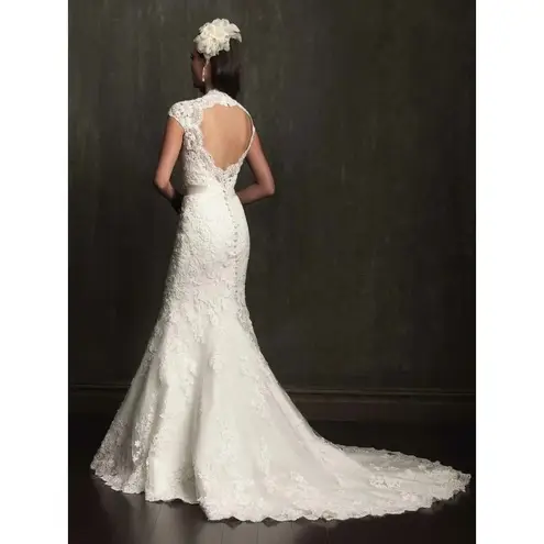 Allure Bridals Queen Anne Neckline Wedding Dress