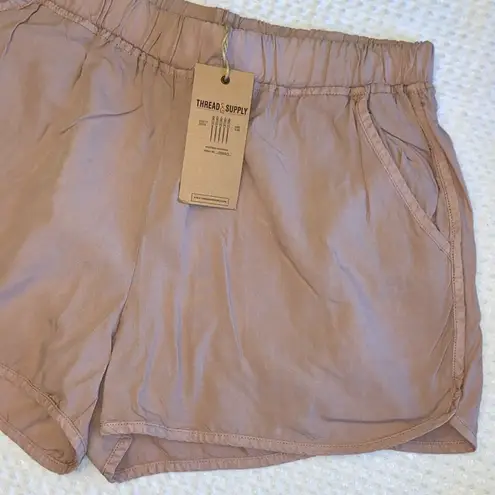 Thread and Supply NEW!  Size LARGE Blush Pink Nude Elastic Waist Shorts Tencel