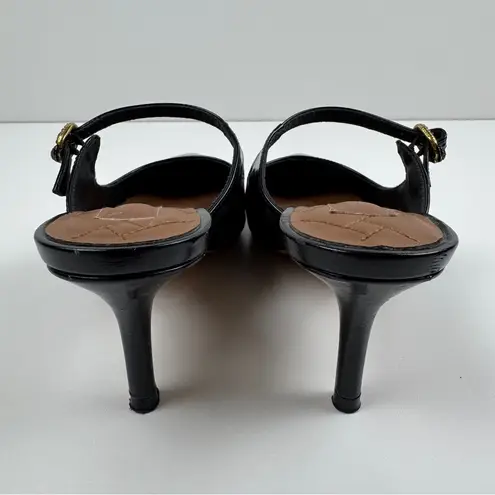 Kurt Geiger London Black Pointed Toe Mary Jane Mule EU Size 36.5 Kitten Heel Y2K