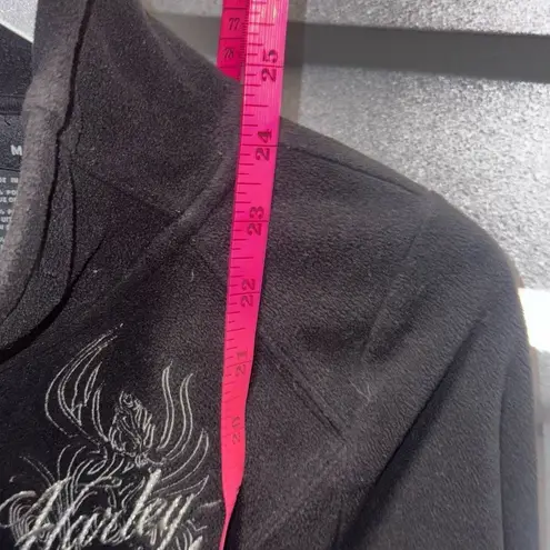 Harley Davidson Ribbed Motorcycle Riding Jacket Fleece Coat Women's Size Medium Black