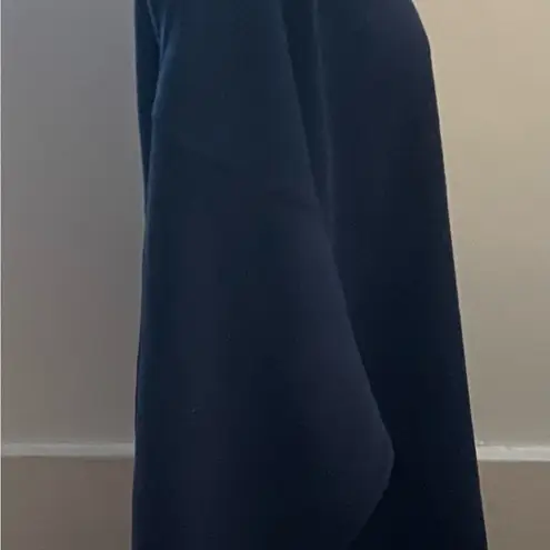 Tweeds navy 100% cotton minimalist contemporary casual turtleneck top, size XL Blue